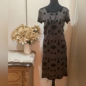 NWOT Gray Sheath Midi Dress Crew Neck​